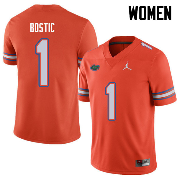 Jordan Brand Women #1 Jonathan Bostic Florida Gators College Football Jerseys Sale-Orange - Click Image to Close
